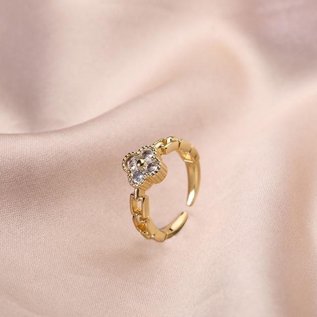 Ins Tide Adjustable Stainless Steel Rings For Women Simple Temperament Engagement Wedding Rings Fashion Jewelry Wholesale 2022