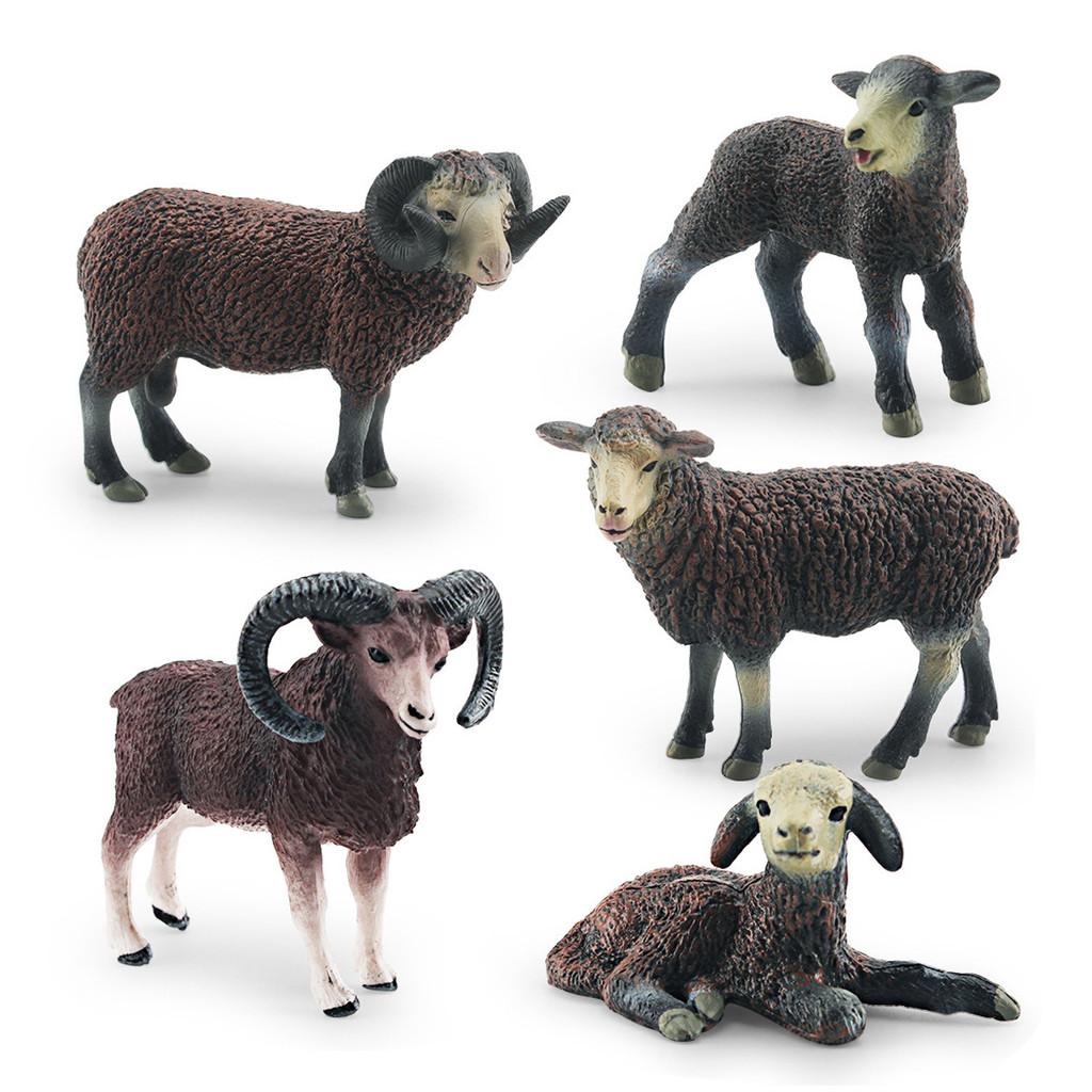 Authentic Black Sheep And Lamb Model Toys For Kids Fun Farm Animal Exploration