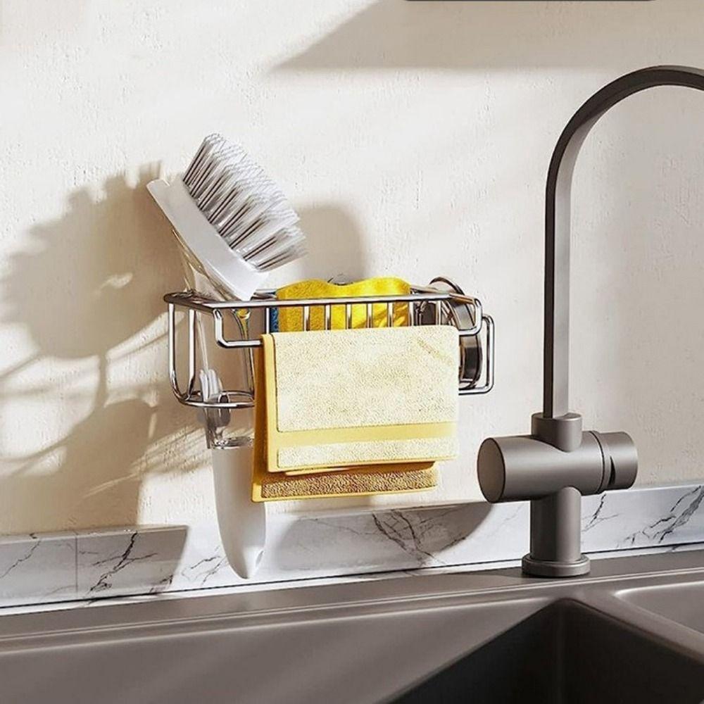 Hollowed Sponge Drainer Rack Stainless Steel Sponge Stand Sink Sponge Holder  Bathroom