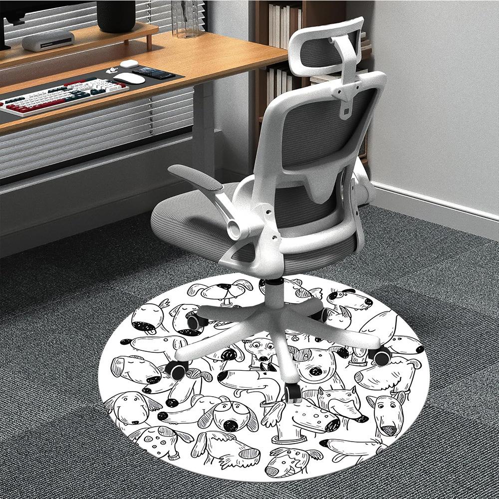 

1pc Doodle Dogs Chair Carpet for Office, Non-slip, Soft and Durable Office Rug for Interior Decoration, Perfect for Office yy260313100 80cm by 80cm