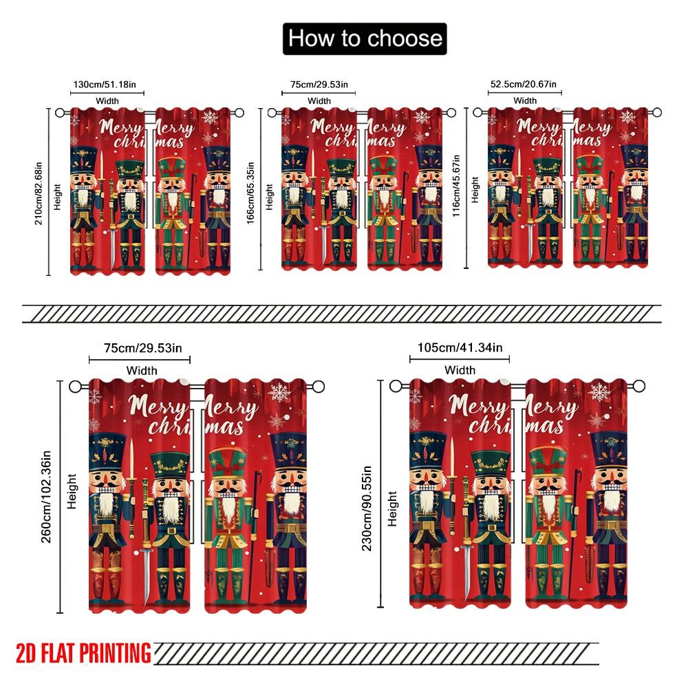 Plane Printing Curtain Fabric Nutcracker Quartet Versatile Polyester Without Rod Home Decor Use Bedroom Living Curtains Set Of 2 Made