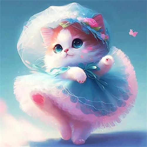 Plná čtvercová kulatá diamantová malba sada kočka pes domácí dekorace 5D diy vyšívací mozaika zvířata fantasy nástěnné umění