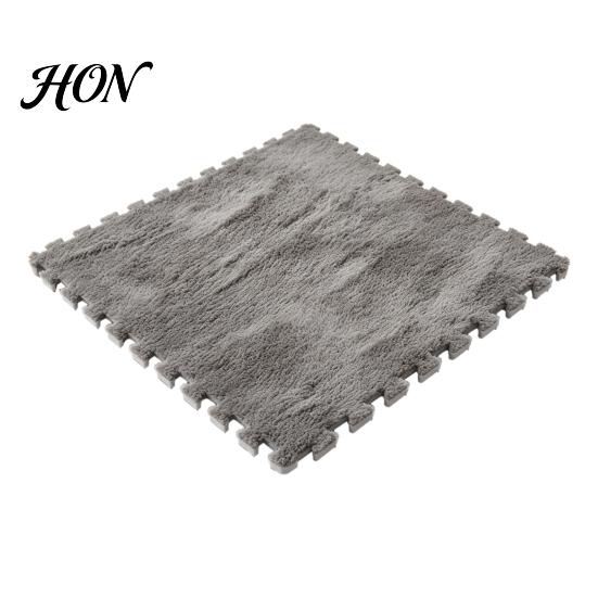 Easy Installation Rugs Plush Puzzle Floor Mat, Interlocking Carpet Tile, Anti Slip EVA Foam Jigsaw Protective Mats for Kids Rug Squares Bedroom