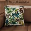 2D Enchanting Leafy Patterned Decorative Pillow Covers Pattern Cushion Cover Suitable For Sofa Bedroom Car Pillow Cover