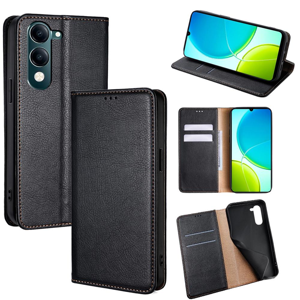 For Vivo Y04 4G/Y29s 5G Case Wallet PU Leather Magnetic Auto-Absorbed Phone Cover