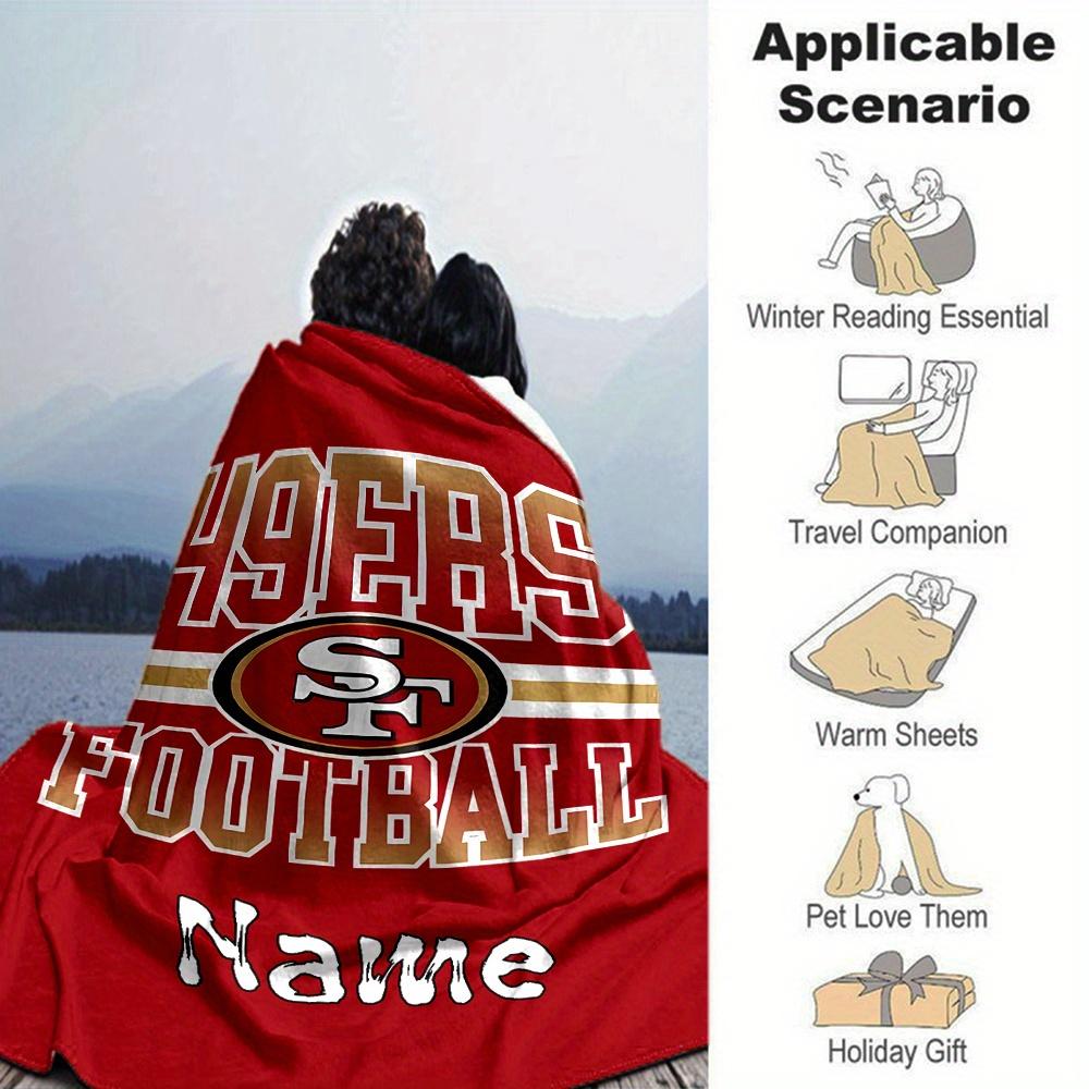 49Ers Football Team Logo Customized Your Name Blanket Lightweight And Comfortable Warm Blanket Suitable For Bed Home Chair Office Sofa Camping