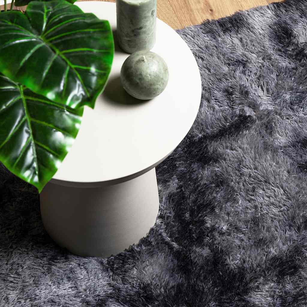 Shaggy High Pile Carpet NAVARRA Dark Grey 160 x 160 cm Polyester