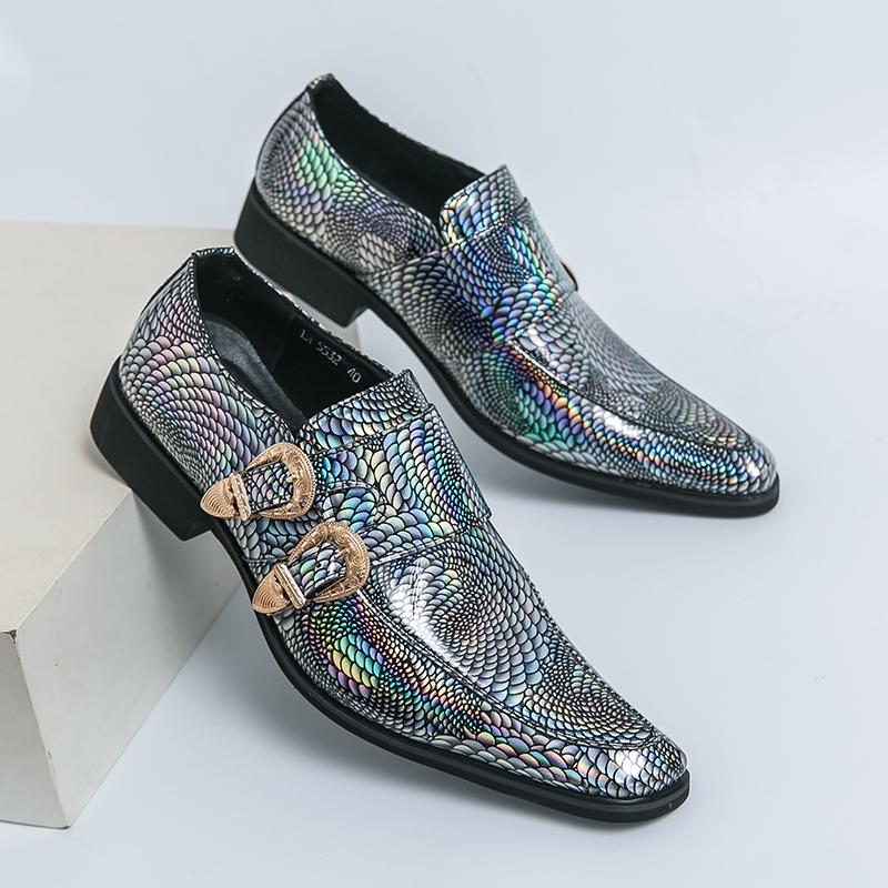 Hot Luxury Pink Mens Patent Leather Shoes Designer High Quality Pointed Chelsea Formal Shoes Man Dress Wedding Party Shoes Men
