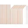 20Pcs Colorful Reusable Metal Straws Set with Cleaner Brush Stainless Steel Drinking Straw Milk Drinkware Bar Party Accessory