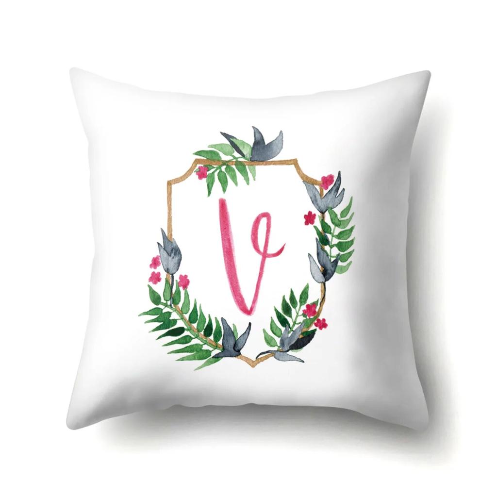 Creative Wreath Letter Pillowcase Office Cushion Cover Living Room  Waist