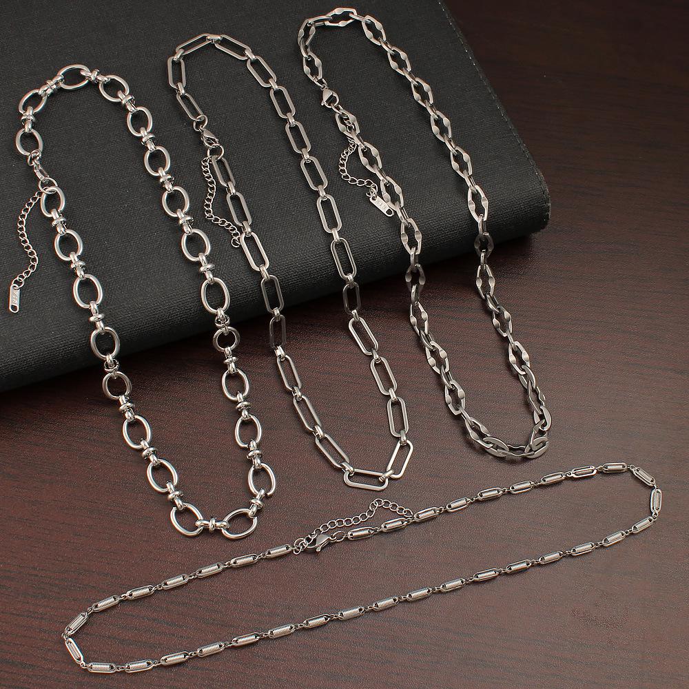 Trendy Titanium Steel Handmade Unisex Clavicle Necklace - Fashionable and Versatile Design