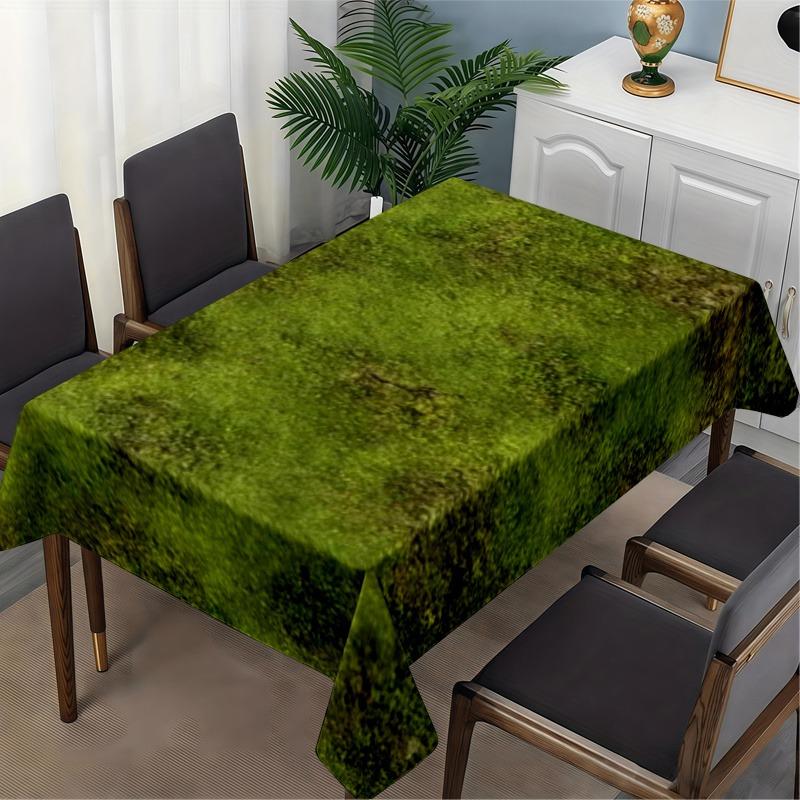 Soft, fashionable, beautiful and refreshing green grasscloth tablecloth, machine washable and easy to clean.
