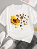 (Asian Size) trend love flower Short Sleeve T-shirts Women's Top T Female Print  Fashion O-neck Casual Clothing  Graphic Tee