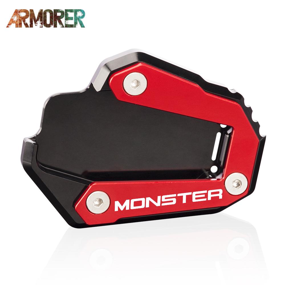 Motorcycle Side Stand Plate Kickstand Enlarger Support Extension Pad For Ducati Monster 1200 1200R 1200S 821 stealth 937