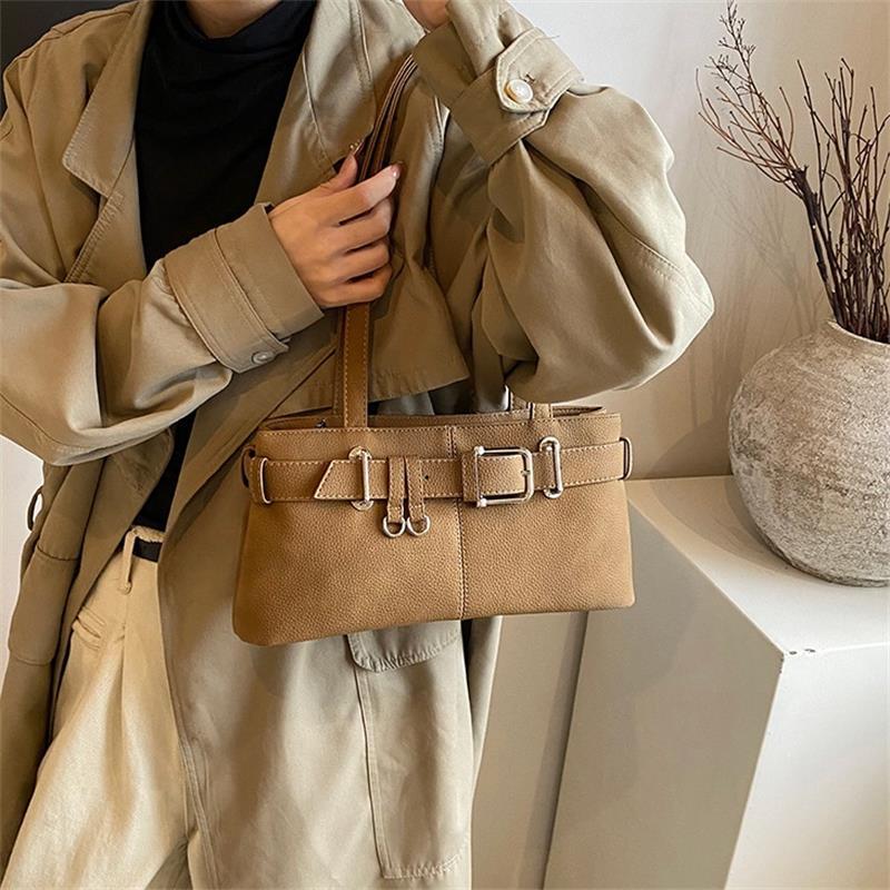 High Quality Retro Versatile Women'S Shoulder Tote Bag Underarm Bag  Handbag Large Capacity Commuter Bag Girl Purse Gift