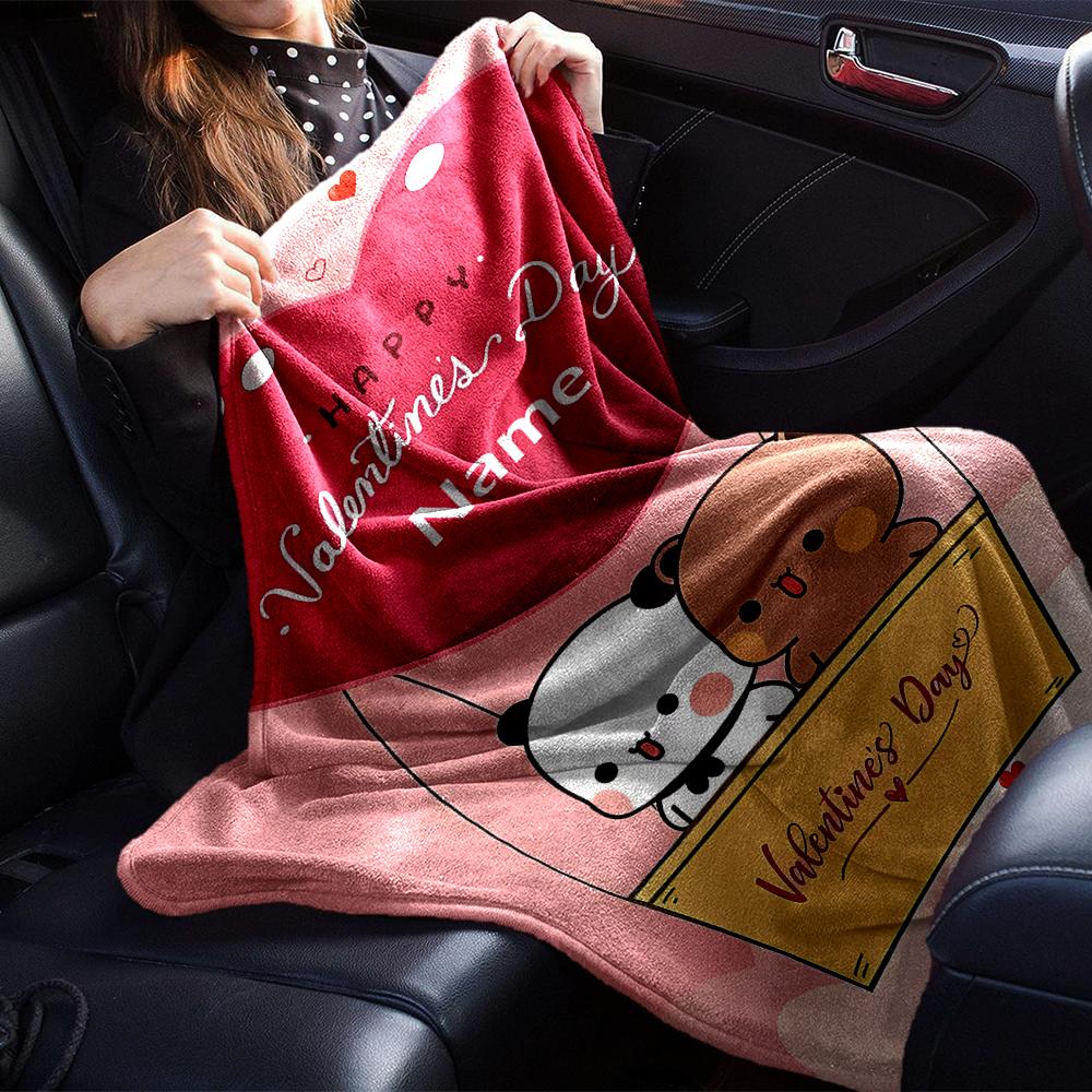 Custom Name Bubu Dudu Theme Printed Blanket - Perfect for Couch, Bed, Travel & Outdoor Use | Machine Washable, Cozy & Durable.