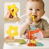 High Contrast Sensory Toy For Infants Plush Animal Hanging Rattle With Detachable Hooks For Stroller Crib