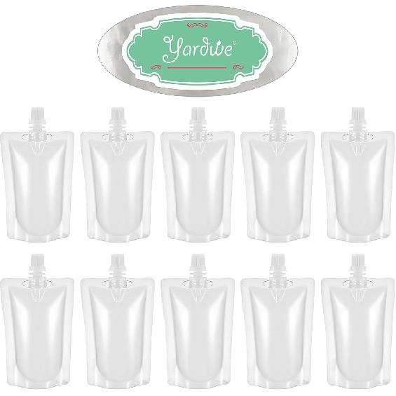 Yardwe Drink Pouches Plastic Flask: 3.5oz/100ml Juice Pouches for Adults, Reusable Drink Bags for Outdoor Travel, 50PCS