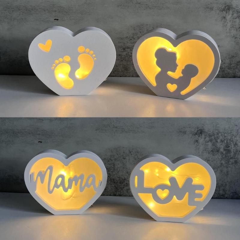 Silicone Mould Mother's Day Silhouettes Molds Plasters Molds Heart Casting Molds for Wedding Home Decoration