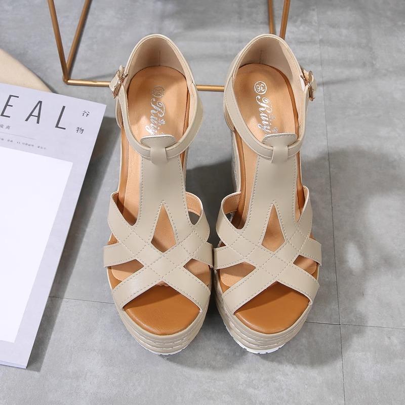 Fashion Sexy Ultra-High Wedge Bohemian Sandals - Peep Toe Platform Waterproof Small Sizes for Nightclub luxury sandals women designers