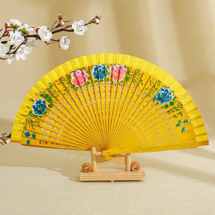 Small Fan Double-Sided Hand Painting Art Calligraphy Fan Create Unique Hand Painting Flower Gypsy Dance Fan