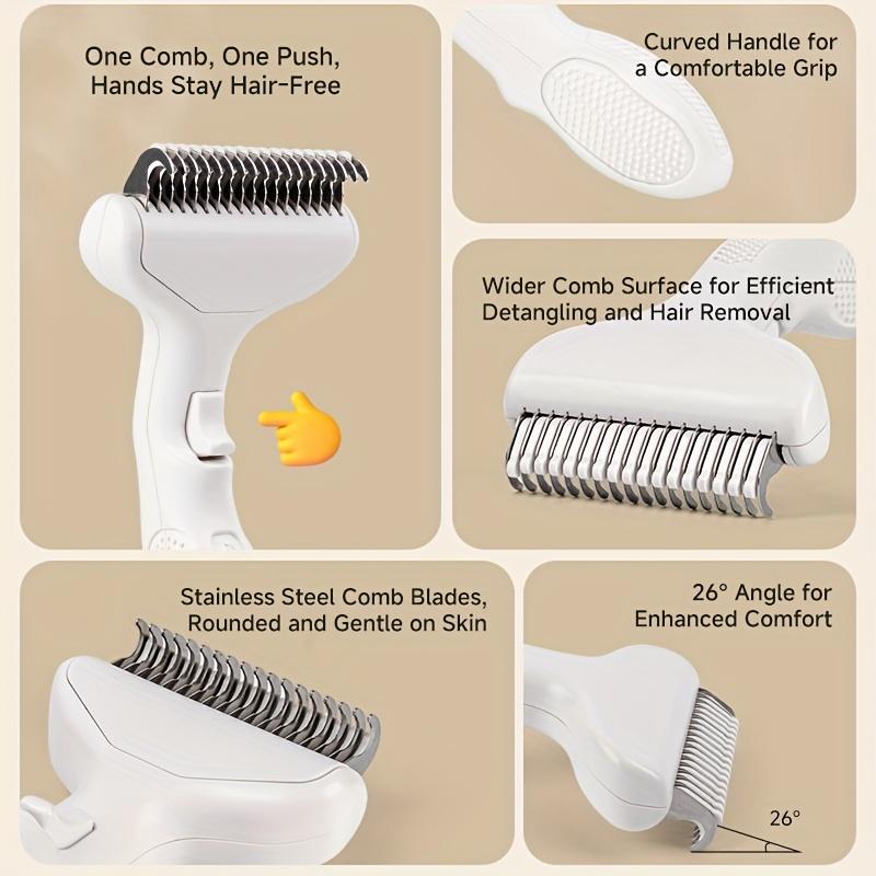 Undercoat Rake for Dogs & Cats, Deshedding Brush for Long haired Pets, Cat Undercoat Brush&Deshedding Tool for Grooming