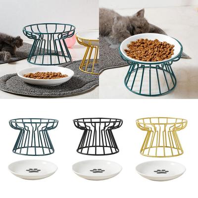 Ceramic Raised Pet Bowl Base Stand Food Water & Treats for Cats Dogs Puppy Detachable Food Dispenser Feeding Dog Water Dishes