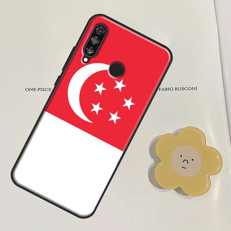 Singapore Flag For Huawei Nova Y60 Y70 Y90 Y61 Y91 3i 7i 8i 11i Nova 11 9 10 SE P20 P40 Lite P30 Pro Case