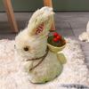 Rabbit Ornament, Artisanal Animal Statue, Easter Decoration, Small Back Basket for Bedroom, Rear