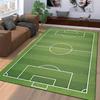 Soccer Field Pattern Carpet with White Line Design and Sports Style Theme Suitable for use as an anti-slip game mat for living room and bedroom sofas