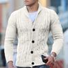 Men's Cardigan Casual Shawl Long Sleeve Solid Button Knitting Sweater