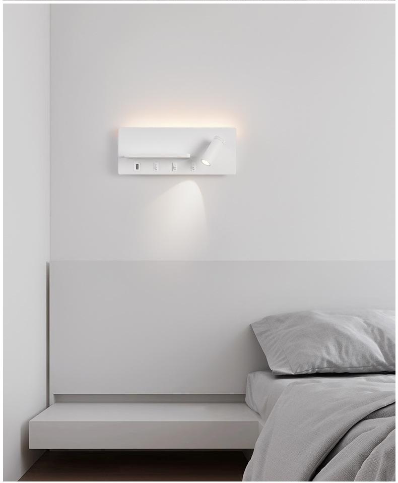USB Wall Lamp: Modern LED Bedside Reading Light for Living Room, Guest Room, or Hotel