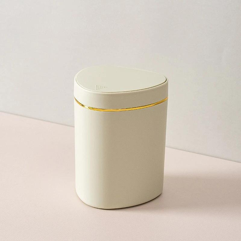 

Triangle Desktop Trash Can Pressing Type Garbage Basket Countertop Bedroom Trash Bin Household Bathroom Thicken Rubbish Bin