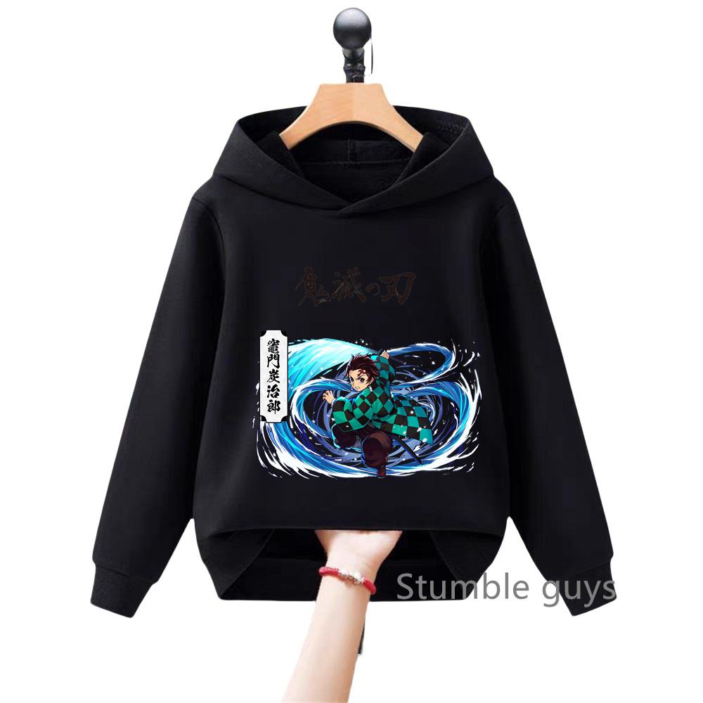 Cute Anime Demon Slayer Kids Hoodie Sweatshirt for Boys Girls Cartoon Long Sleeve Casual Daily Wear