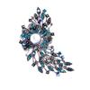 Fashion Retro Court Alloy Electroplated Colored Rhinestone Brooch Personalized Clothing Accessories Pin Direct Sales