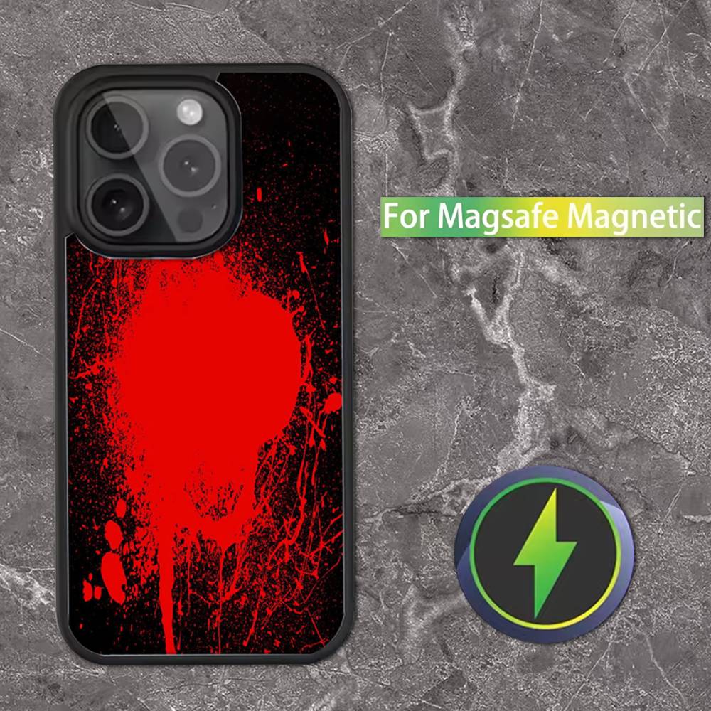 HALLOWEEN BLOODY SPLATTER Phone Case For iPhone 17,16,15,14,13,12,11,Pro,Max,Plus,Mini,SE Magsafe Magnetic Wireless Charging