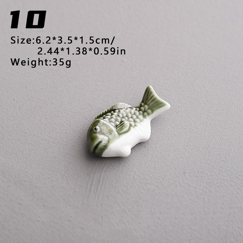 Cute Little Fish Ceramic Solid Chopstick Holder for Japanese Restaurants, Spoons, Fork Racks, Ceramic Rest Kitchen Utensils