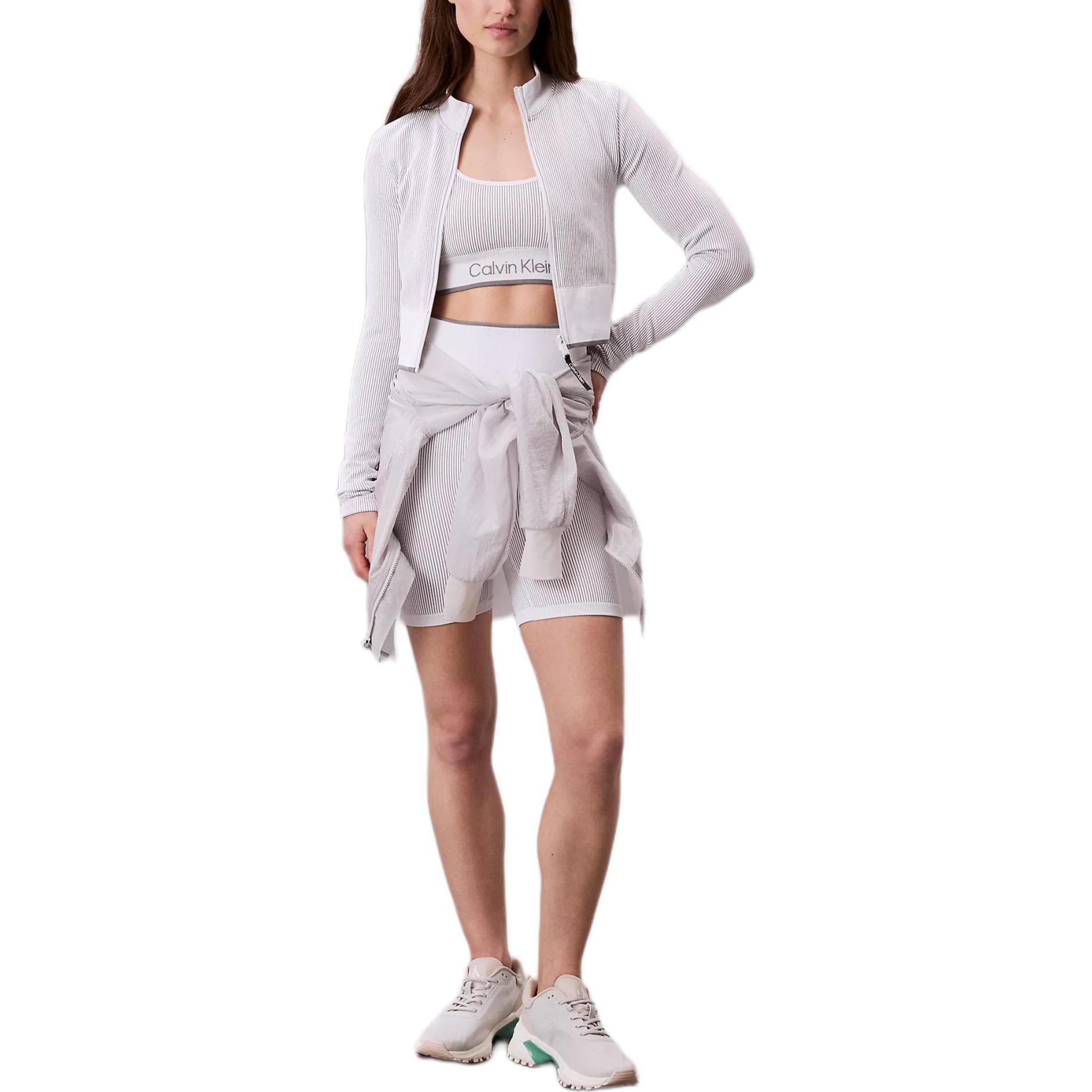 

Calvin Klein Comfortable Short Slim Fit Stand Collar Long Sleeve Jacket Women Jacket Bright-White 404F406-540 M