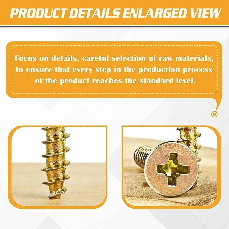 345pcs Self-Tapping Screws Kit - M3/M4 Phillips & Countersunk Head for Woodworking & Fiberboard