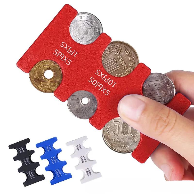 Mini Portable Coin Organizer  Portable Plastic Coin Holder Multi-Slot Japanese & Korean Currency Storage  Money Management