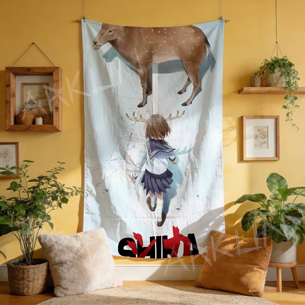 Anime Nokotan Cute Noko Shikanoko Tapestry Decoration Bedroom Dormitory Background Cloth Holiday Party Living Room Club Cloth