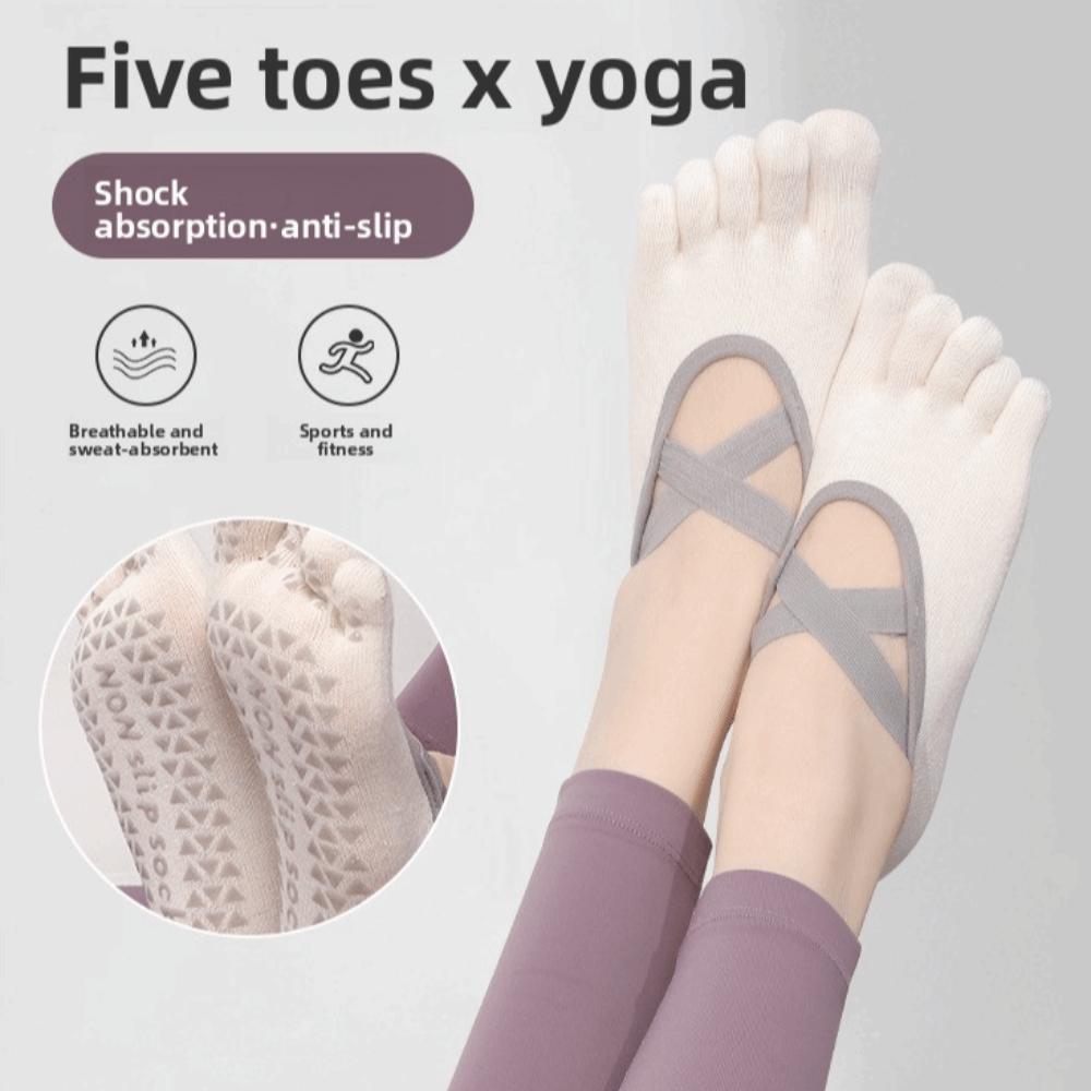 Breathable Five-Finger Socks Anti-slip Grip Pilates Boat Socks New Yoga Socks  for Home Exercise