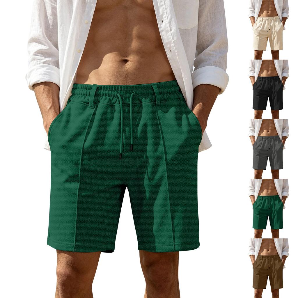 Men's Breathable Mesh Sports Shorts - Drawstring Elastic Waist, Straight-leg, Five-pocket Pants
