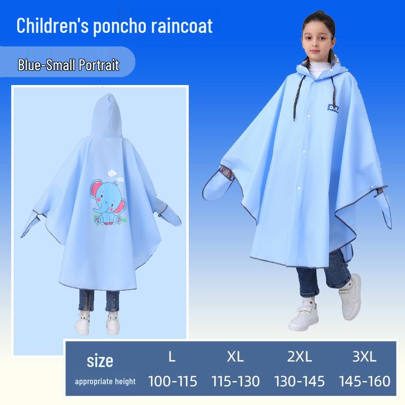 Cartoon Rain Poncho for Students: Waterproof Bicycle and Schoolbag Cover for Boys and Girls