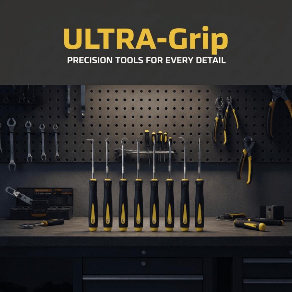 8PCS Comfort Grip Oil Seal Pick Hooks Set Anti-Slip Shaft O-Ring Seal Gasket Puller  Car Repair