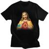 Individuelles Cooles Heiliges Herz Jesu T-Shirt Herren 100% Baumwolle T-Shirt Lässig Christlich Katholisch Gott T-Shirts Streetwear T-Shirt