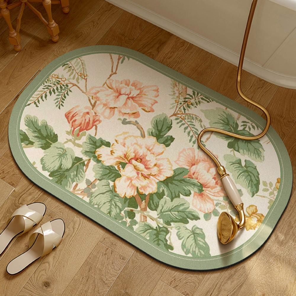 Badrumsmatta Halkfri Superabsorberande Snabbtorkande Dörrmatta Lätt att Rengöra Hemmatta för Badrumsentréer kök