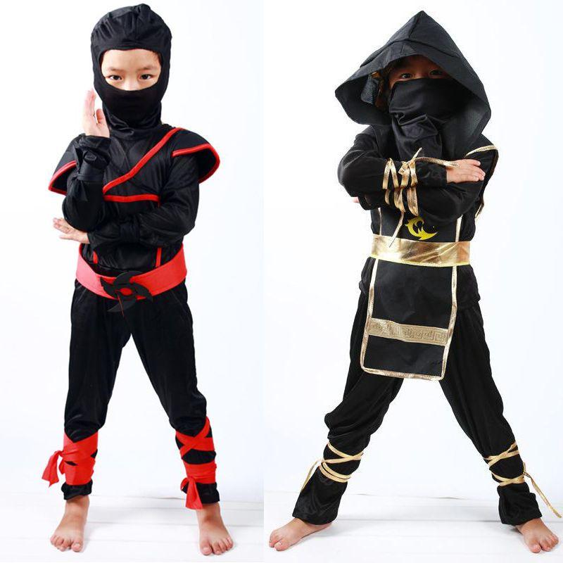 Stunning Boys Kids Ninja Assassin Samurai Warrior Fancy Dress Costume For Halloween