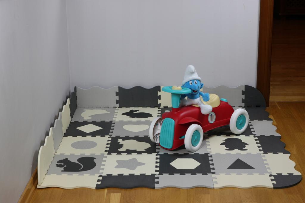 Edukacyjna mata piankowa puzzle kojec 3w1 150x150 figury geometryczne