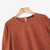 ZANZEA Women Casual Round Neck Long Sleeve Patchwork Crochet Blouse